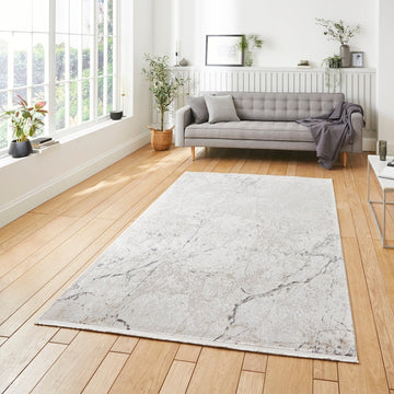 Bellagio 9141 Modern Abstract Marbled Distressed Metallic Shimmer Soft Textured Ultra High-Density Low Profile Short Pile Beige Rug-Think Rugs-Rug Love - The Most Loved Rug Store